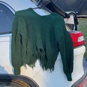 No Boundaries Forest Green Women's Sweater